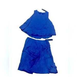 Revolve Krisa Set extra small top and skirt blue nwt set matching Anthropologie